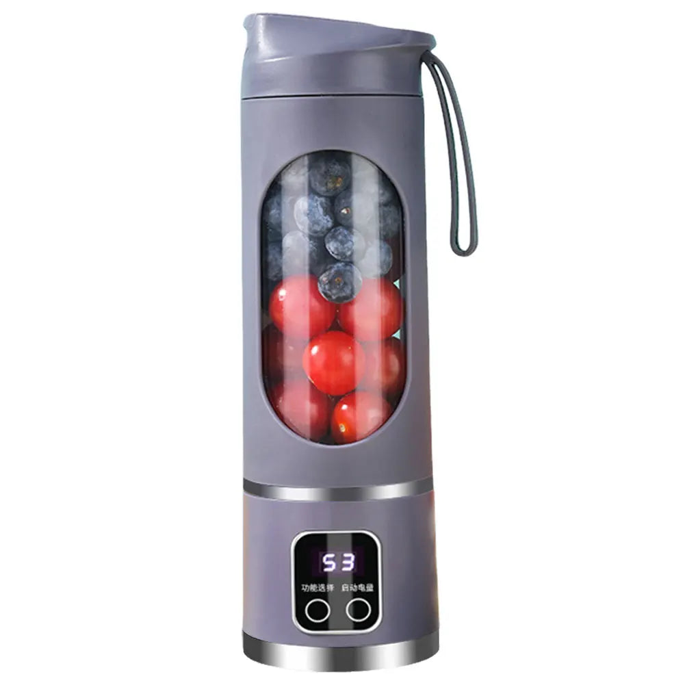 Portable Blender 450ml Electric Juicer Fruit Mixers 1500mAh USB Rechargeable Smoothie Mini Electric Juicer with 12 Blades
