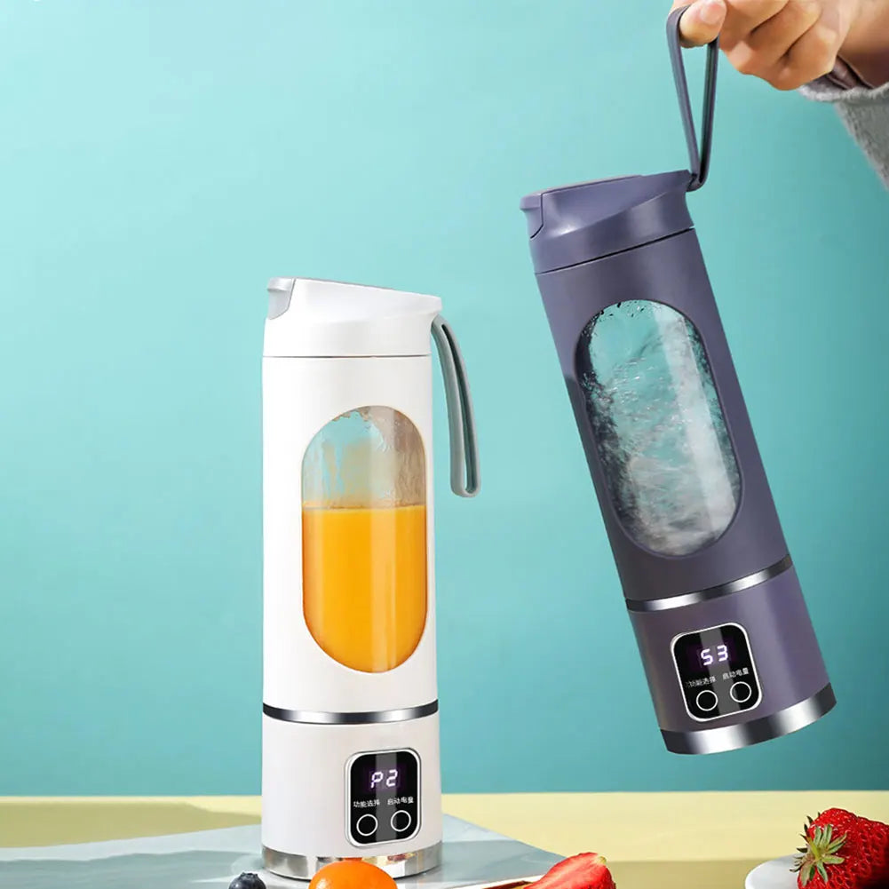 Portable Blender 450ml Electric Juicer Fruit Mixers 1500mAh USB Rechargeable Smoothie Mini Electric Juicer with 12 Blades