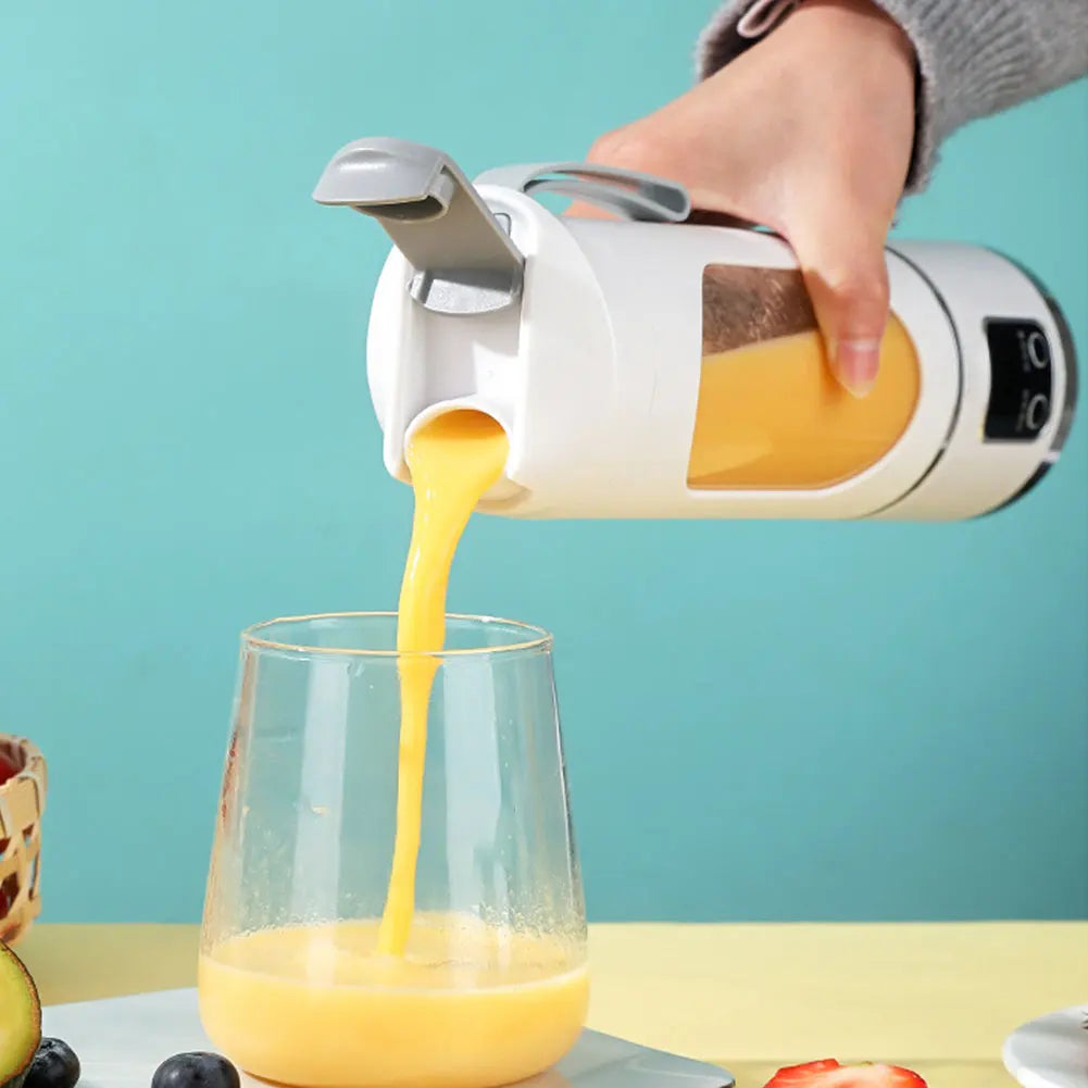 Portable Blender 450ml Electric Juicer Fruit Mixers 1500mAh USB Rechargeable Smoothie Mini Electric Juicer with 12 Blades