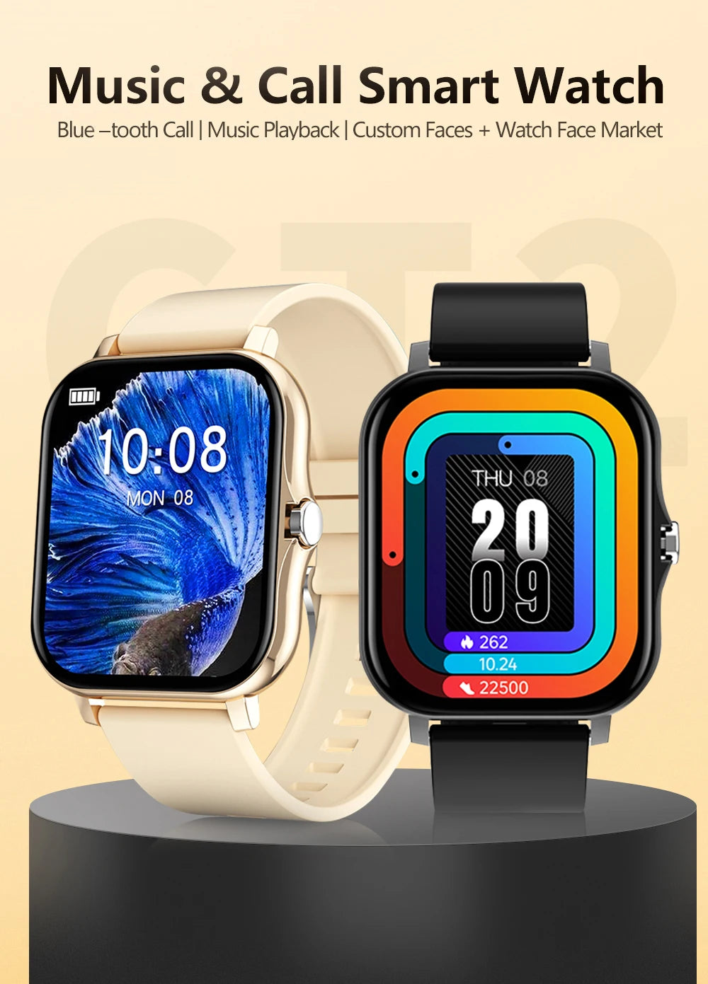 1.83'' Sports Smart Watch Fitness Clock Health Monitor Waterproof Smartwatch Wireless Call Watches for Men Women IOS Xiaomi 2025
